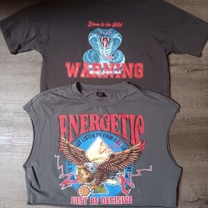 SHEIN Graphic Tees - Black and Red